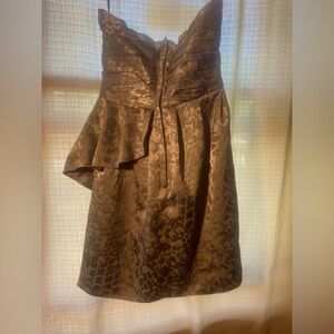 H&M Gray Silver Pleated ,Strapless Cocktail Dress